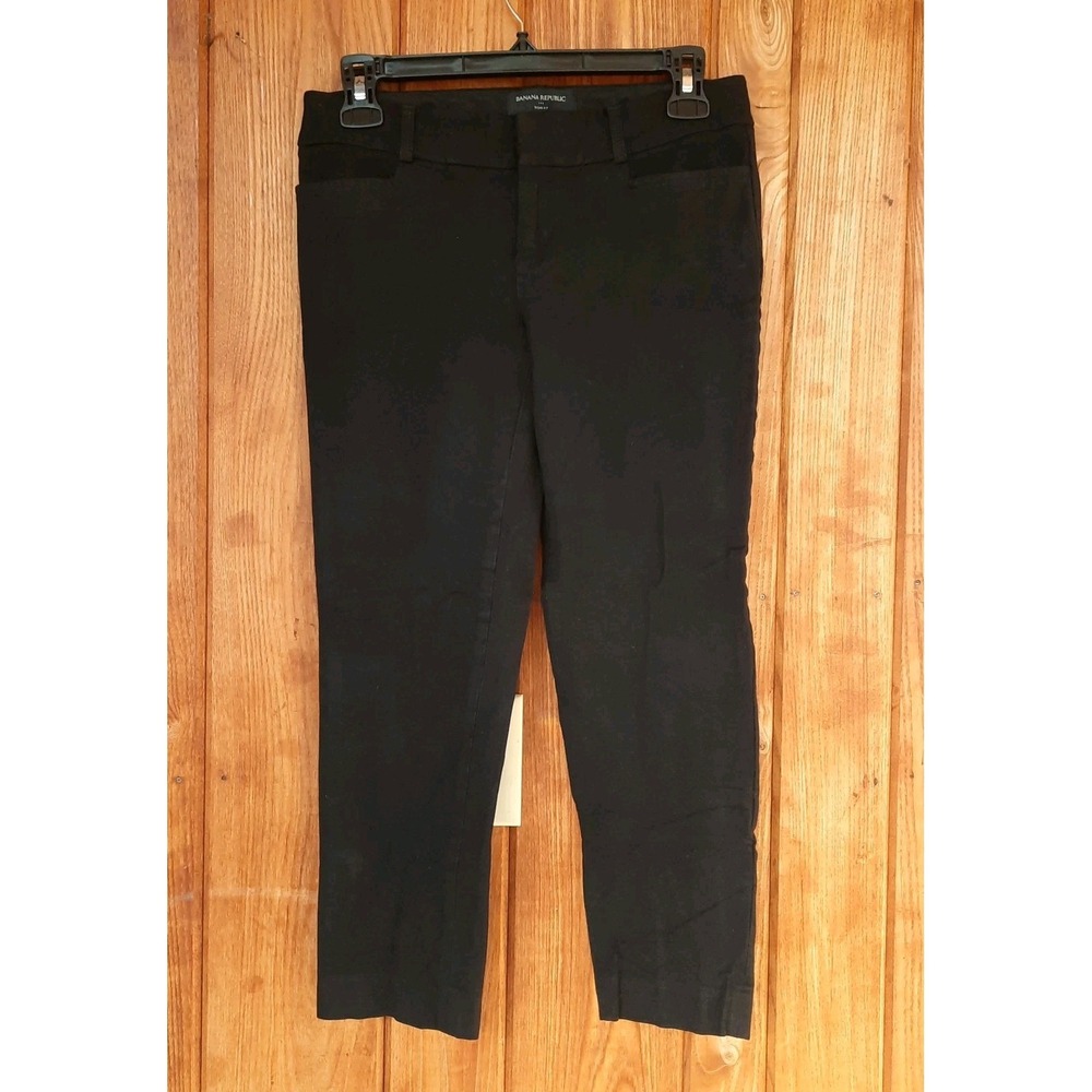 Banana Republic Women's Sloan Fit Stretch Black Pants Size 2 23" Inseam Casual
